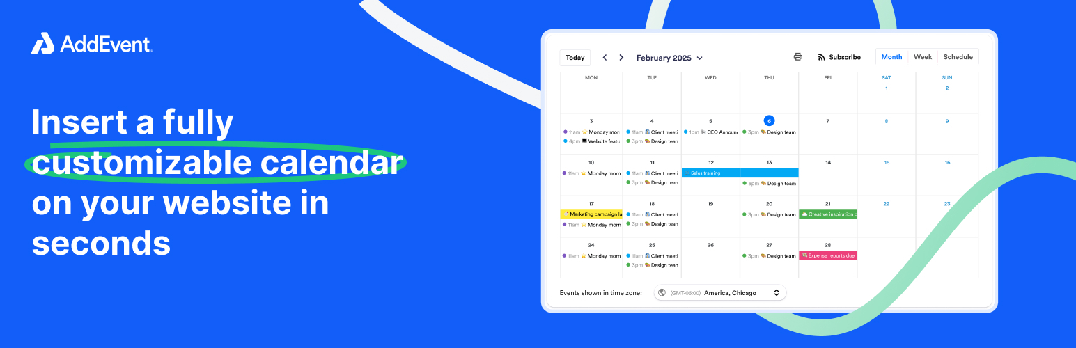 Events Calendar by AddEvent – Embeddable Event Calendar Plugin