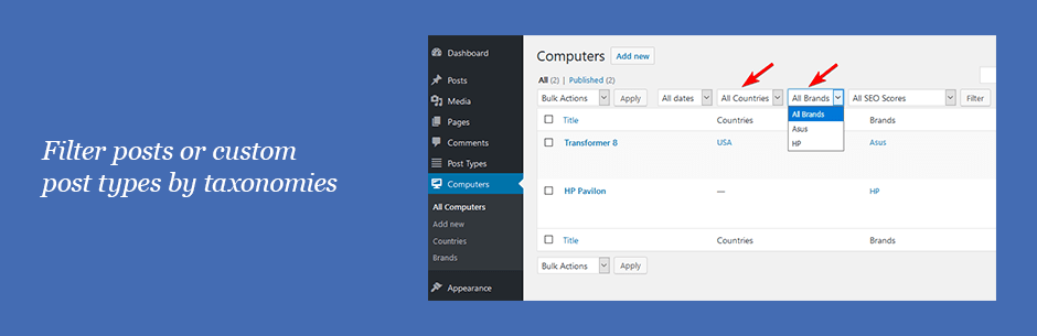 Admin Taxonomy Filter