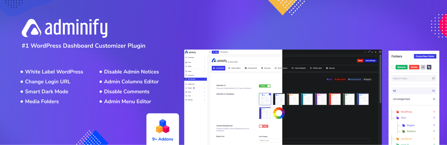 WP Adminify – White Label WordPress, Admin Menu Editor, Login Customizer