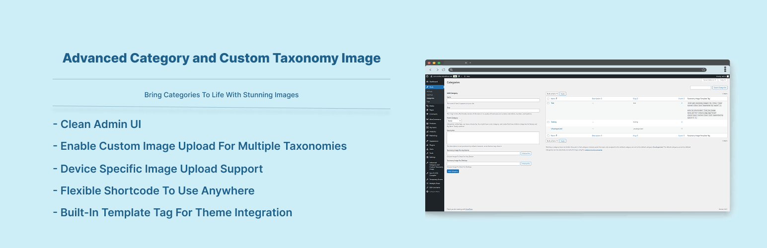Advanced Category and Custom Taxonomy Image