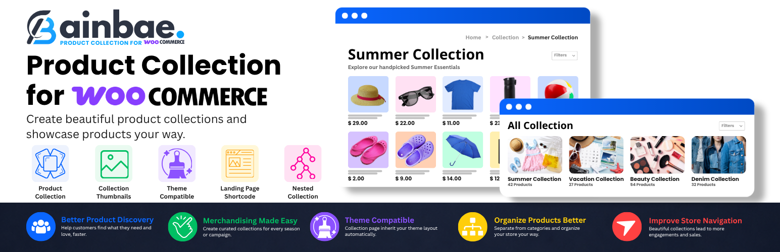 Ainbae Product Collections for WooCommerce