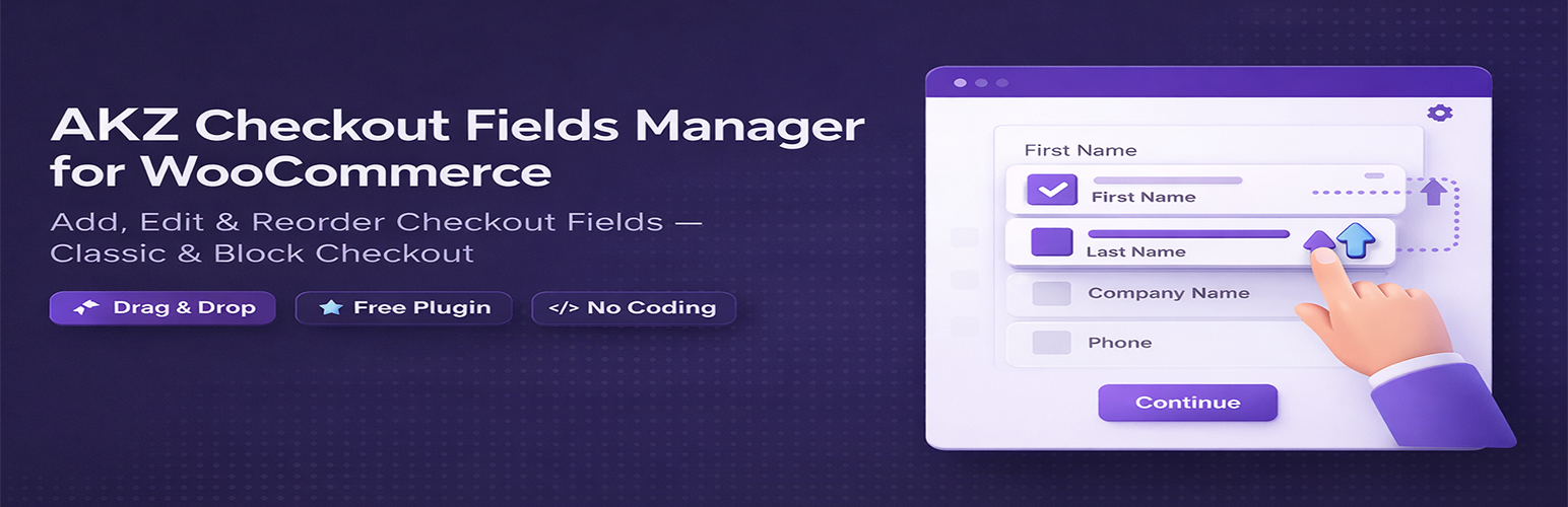 AKZ Checkout Fields Manager for WooCommerce