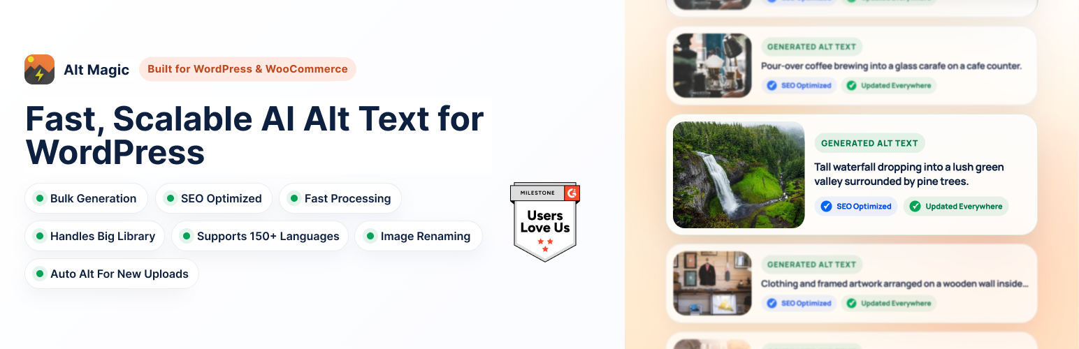 Alt Magic: AI Image Alt Text Generator for WP & Image Rename