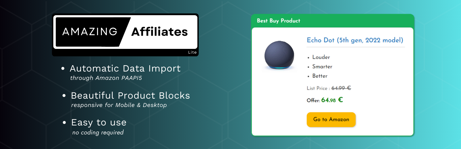 Amazing Affiliates – Toolkit for Amazon Associates with Amazon Product Blocks and Amazon PAAPI5 / Creators API integration