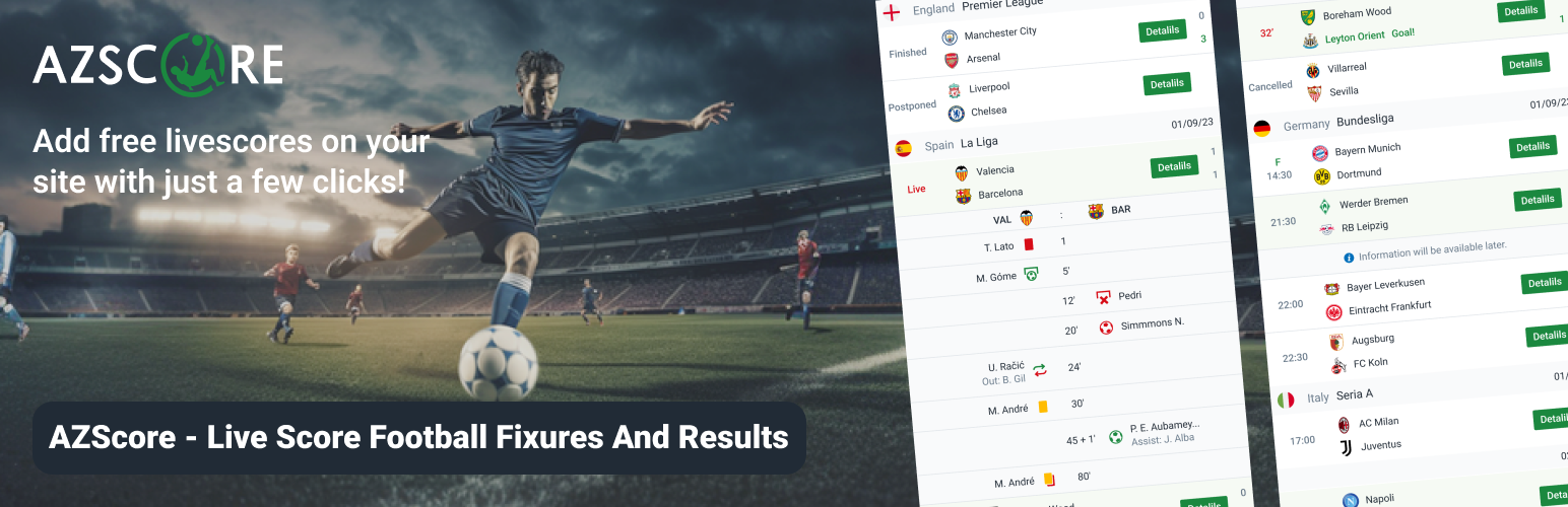 AZScore: Live Score and football fixures and results