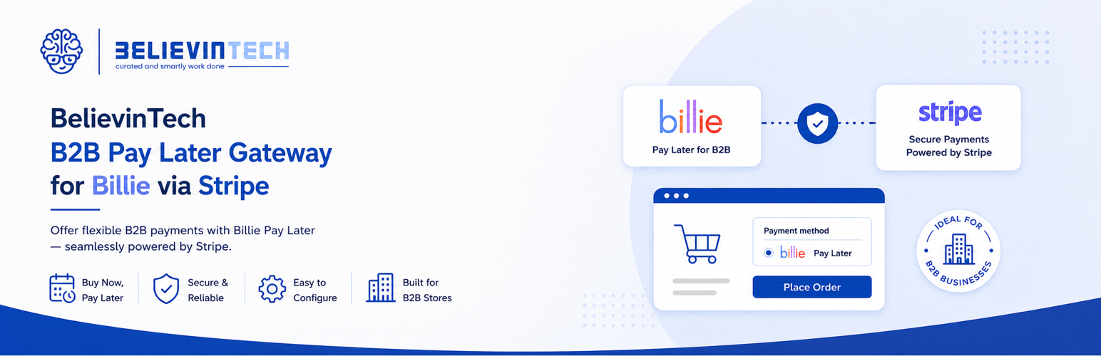 BelievinTech B2B Pay Later Gateway for Billie