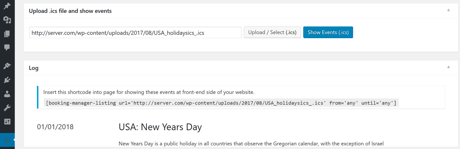 Booking Manager – Sync WP Booking Calendar – Import Events, Export Bookings to ICS Calendar