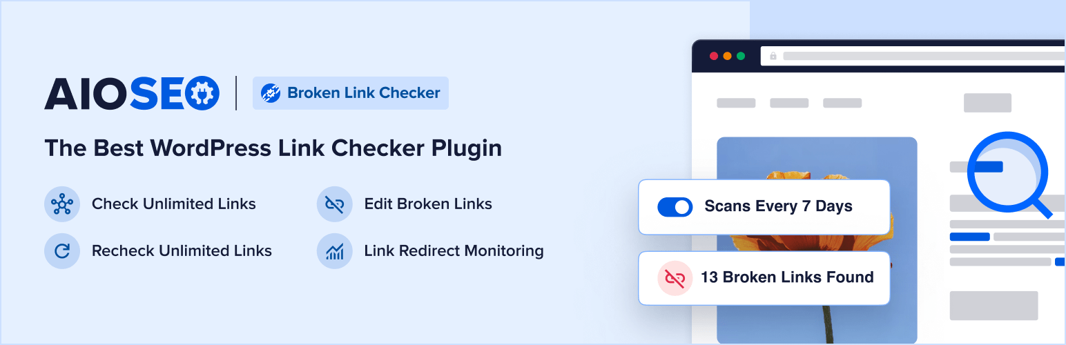 Broken Link Checker by AIOSEO – Easily Fix/Monitor Internal and External links