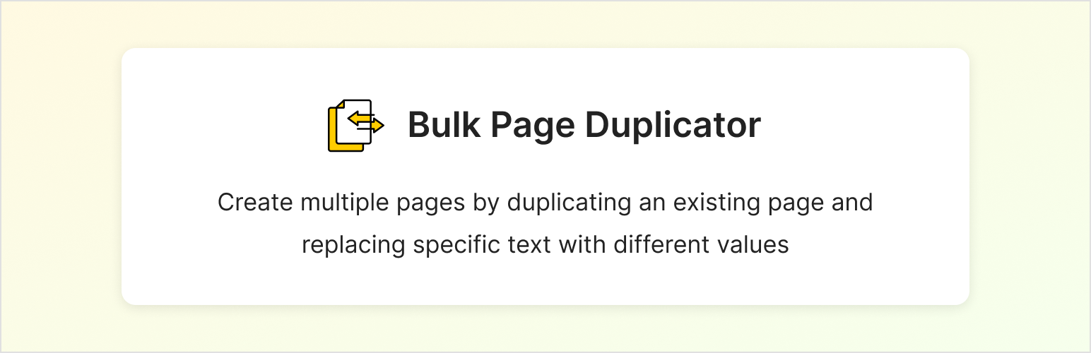 Bulk Page Duplicator
