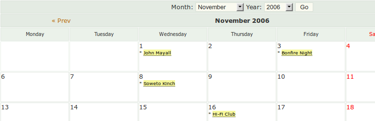 Calendar
