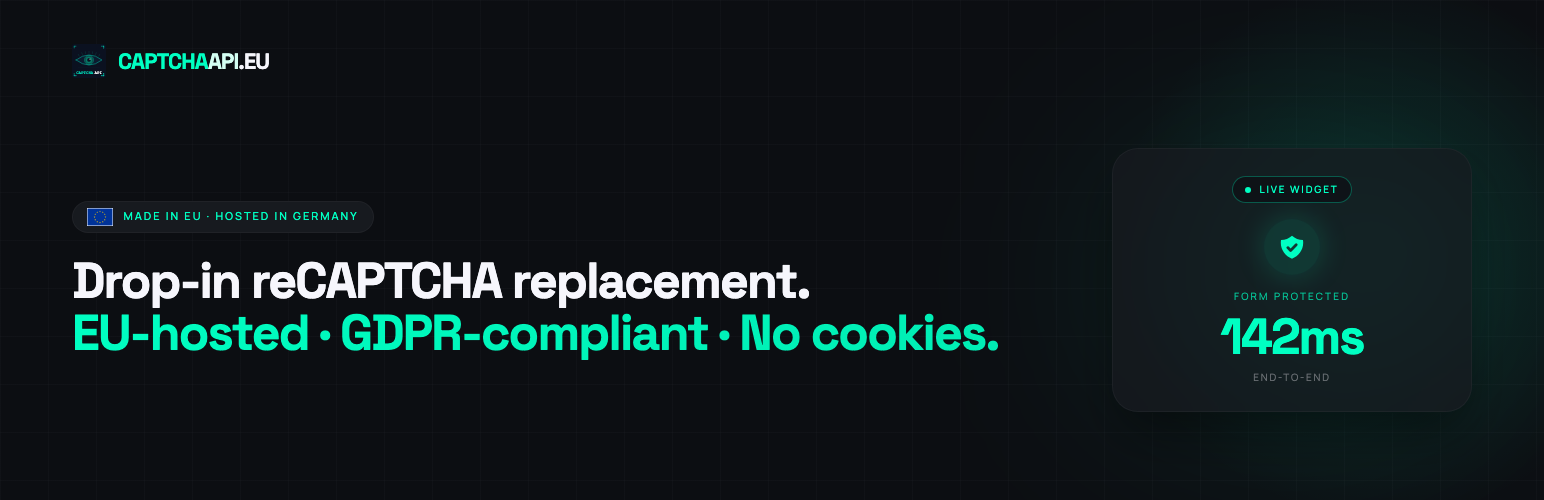 GDPR Cookieless CAPTCHA for WooCommerce & Forms – captchaapi.eu