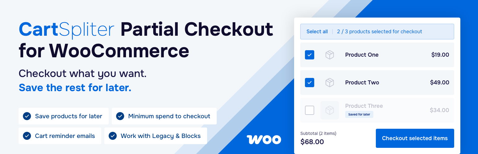 CartSplitter – Partial Checkout for WooCommerce