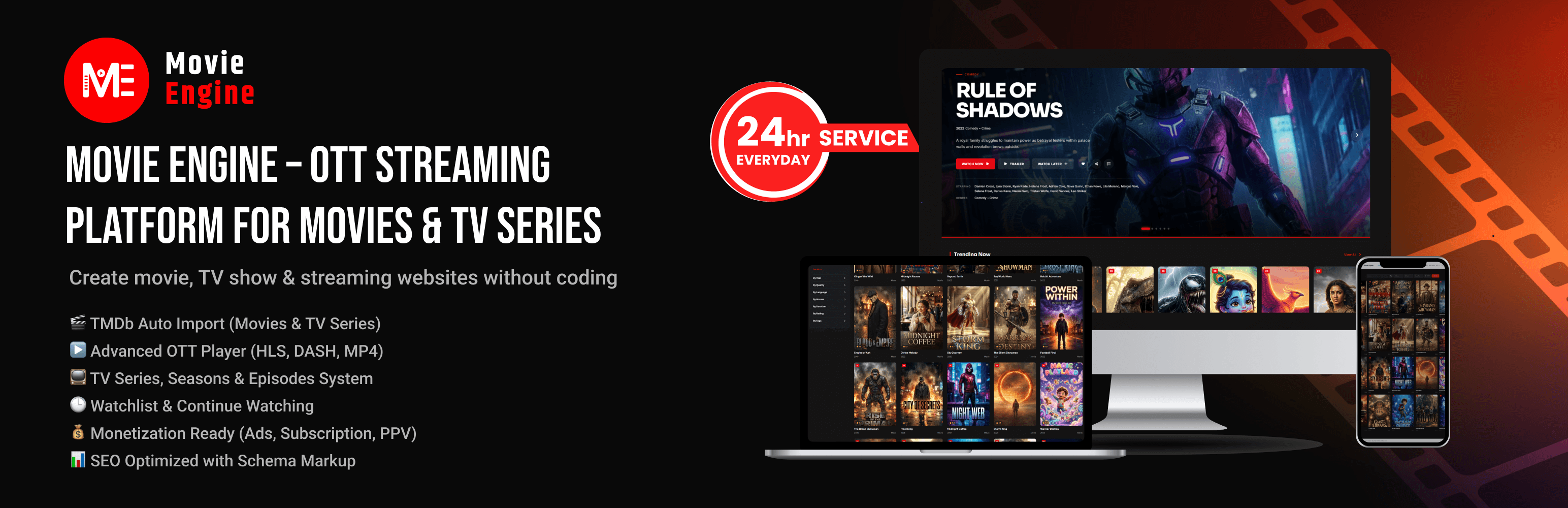Movie Engine – OTT Streaming Platform for Movies & TV Series