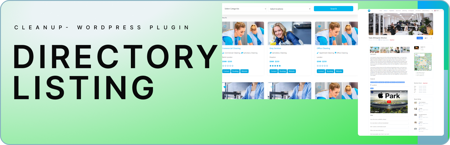 Cleanup – Directory Listing & Classifieds WordPress Plugin