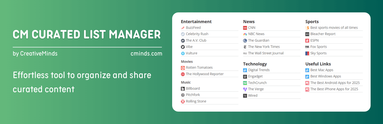 CM Curated List Manager – Effortless tool for link management