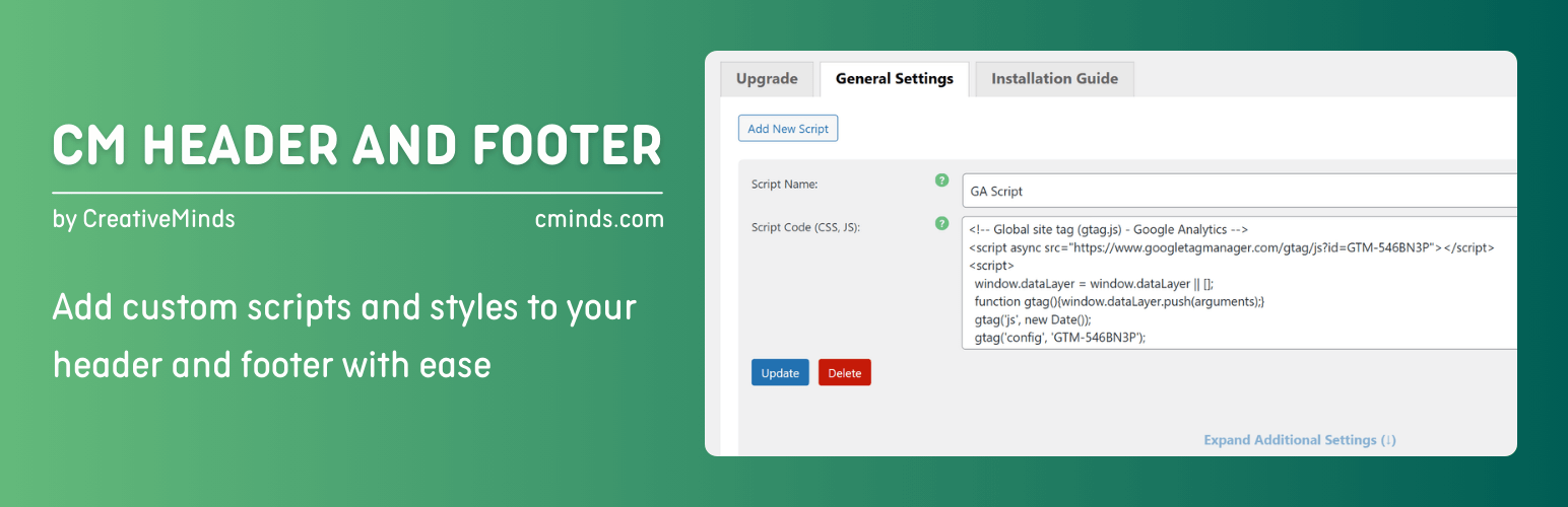 CM Header and Footer – Add custom scripts and styles to your header and footer with ease