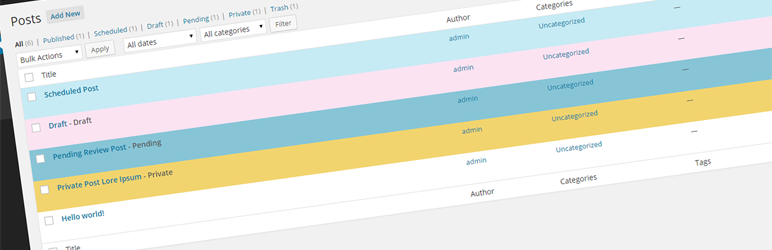 Colored Admin Post List