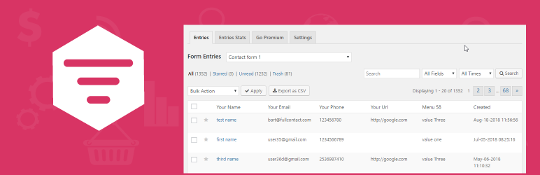 Database for Contact Form 7, WPforms, Elementor forms
