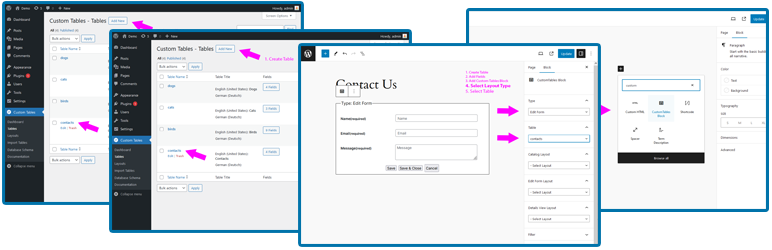 CustomTables – Create, Read, Update, and Delete