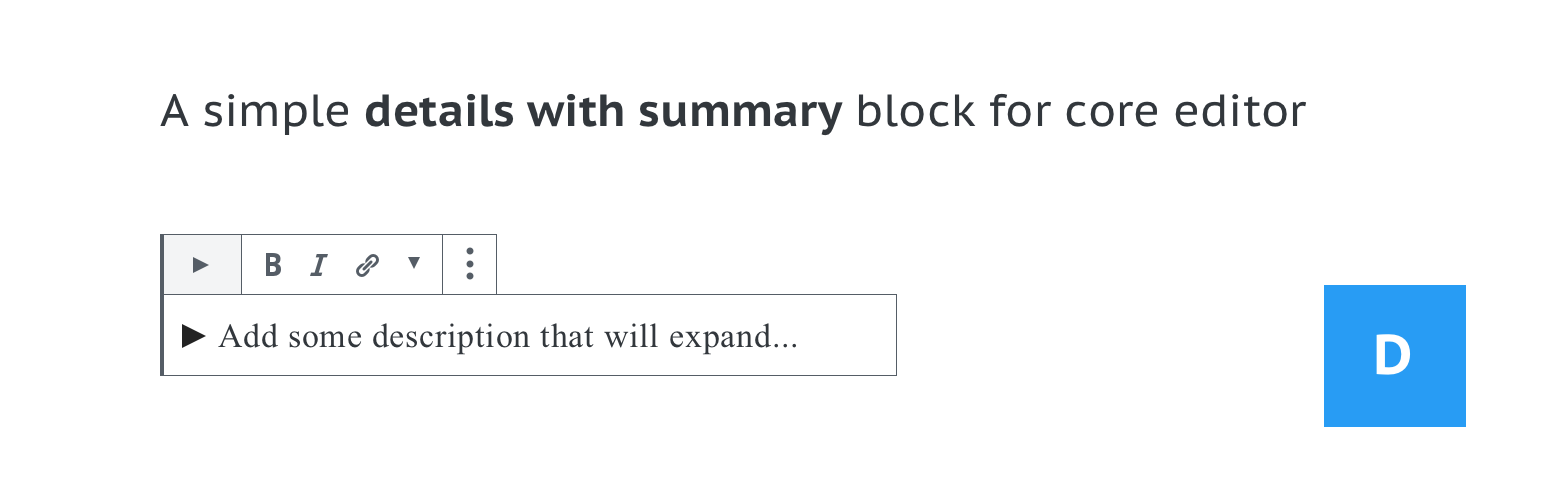 Details Summary Block