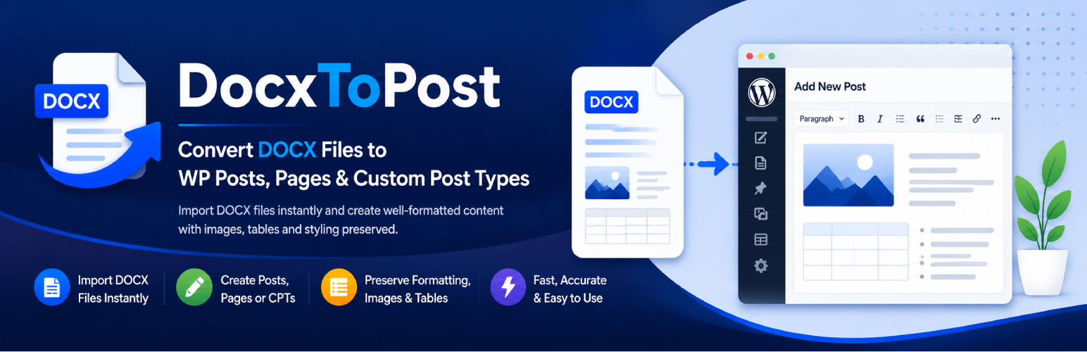 DocxToPost – Convert DOCX Files to WP Posts, Pages & Custom Post Types