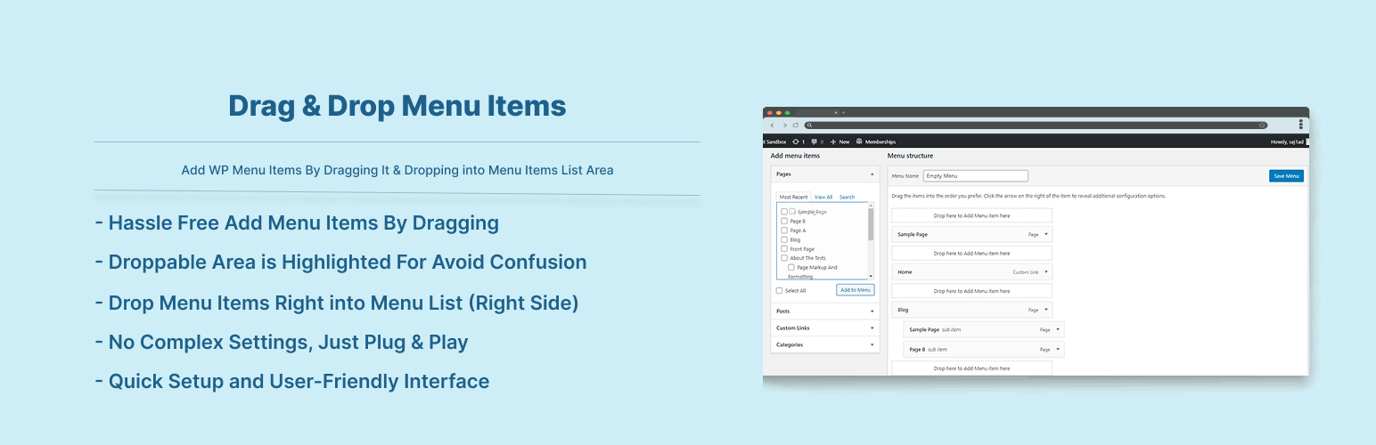 Drag & Drop Menu Items