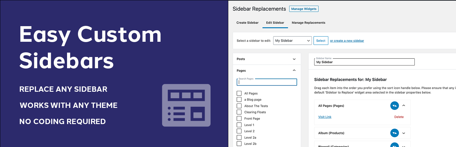 Easy Custom Sidebars