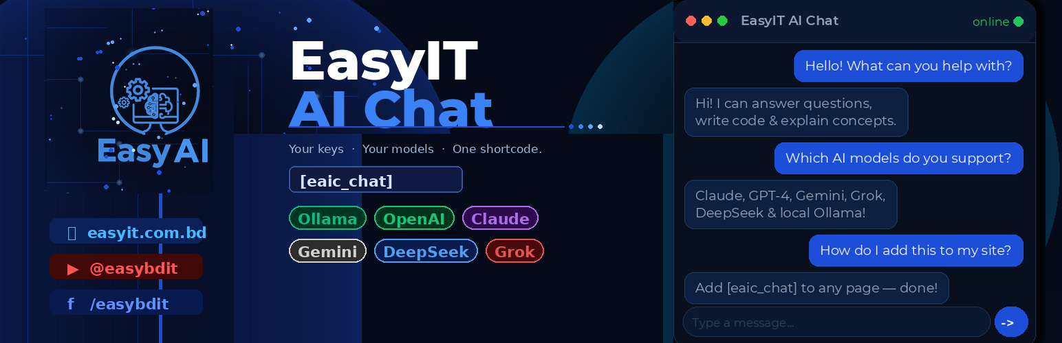 EasyIT AI Chat — Chatbot for OpenAI, Claude, DeepSeek, Gemini & Ollama