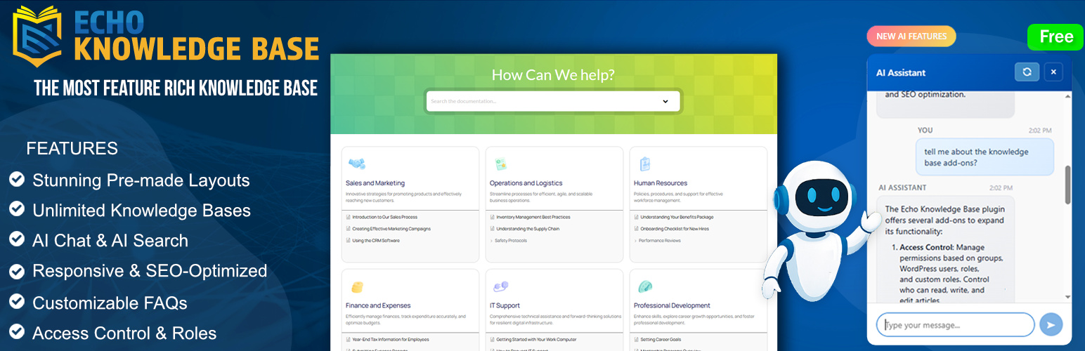 Echo Knowledge Base – Documentation, FAQs, Chat & Smart Search