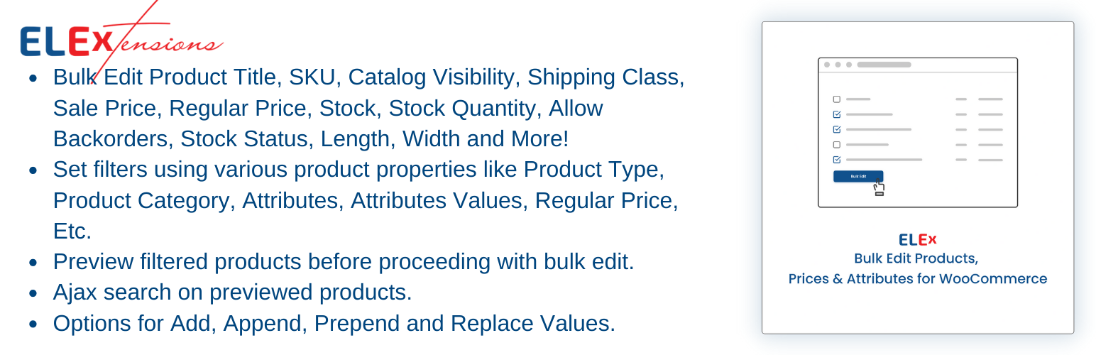 ELEX WooCommerce Bulk Edit Products, Prices & Attributes (Basic)