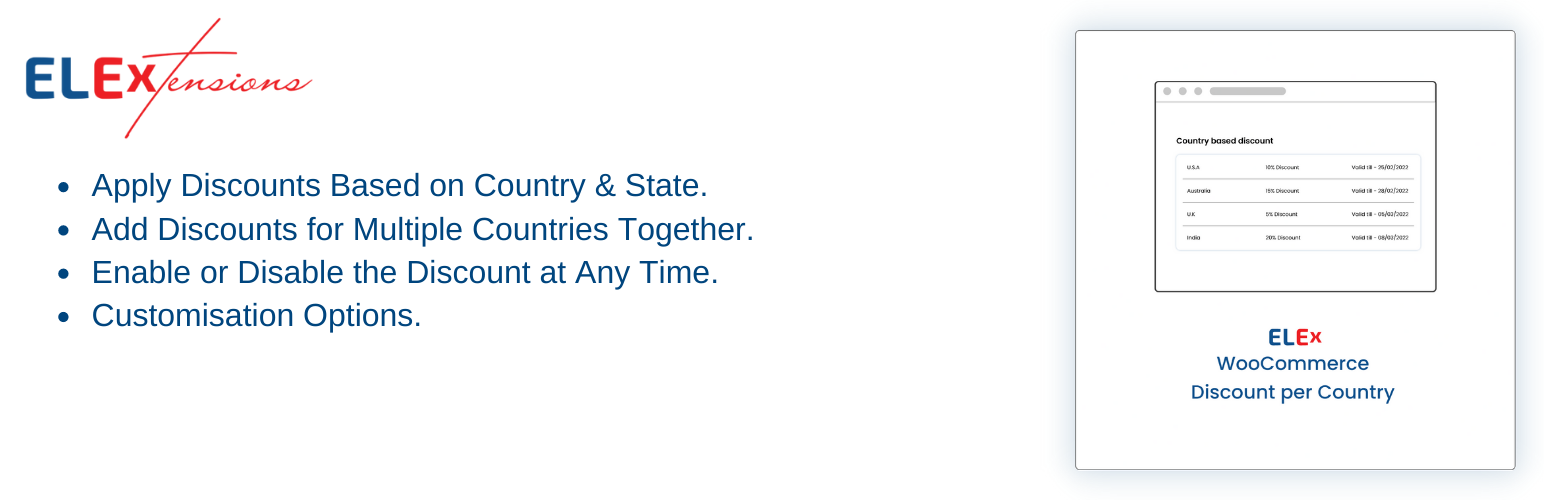 ELEX Woo Discount Per Country