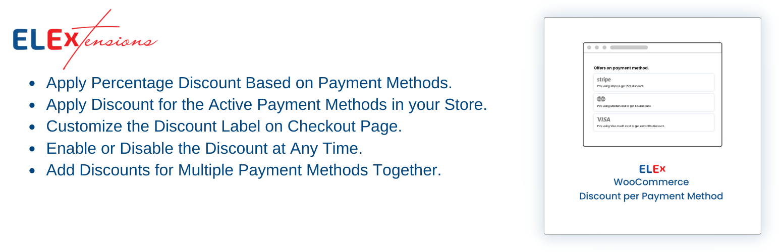 ELEX WooCommerce Discount Per Payment Method
