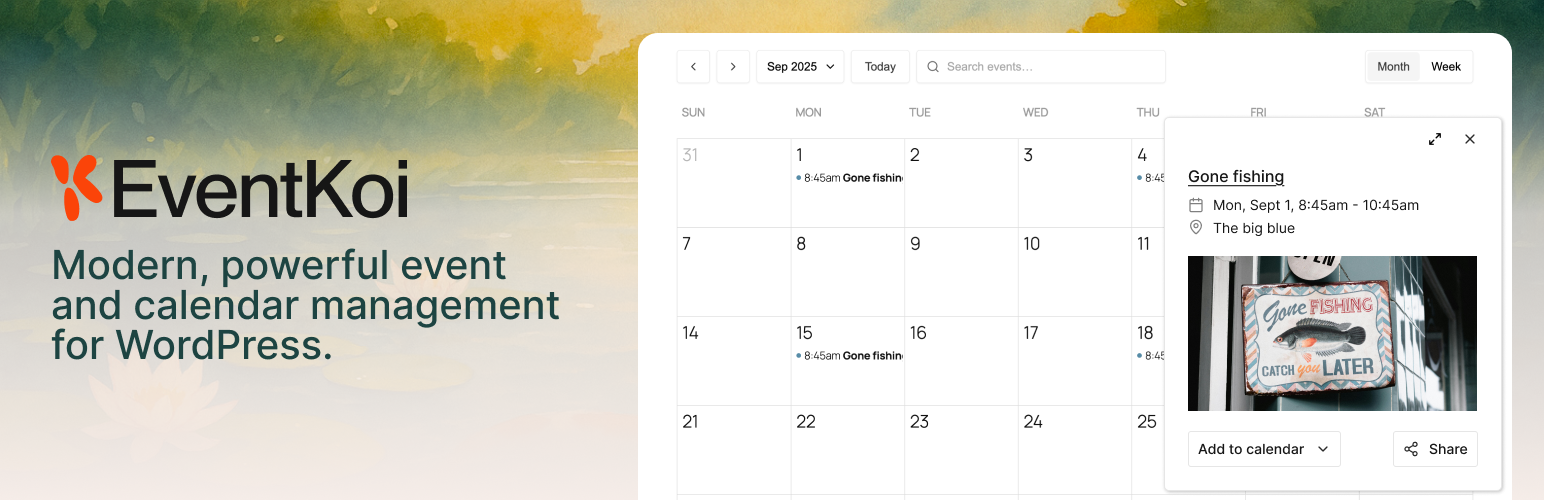 Event Koi Lite – Events Calendar, Event Management, RSVP, and Tickets