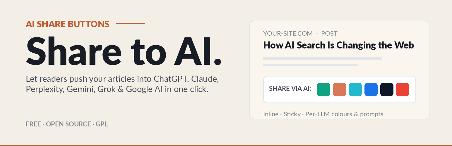 Share to AI — Buttons for ChatGPT, Perplexity & More
