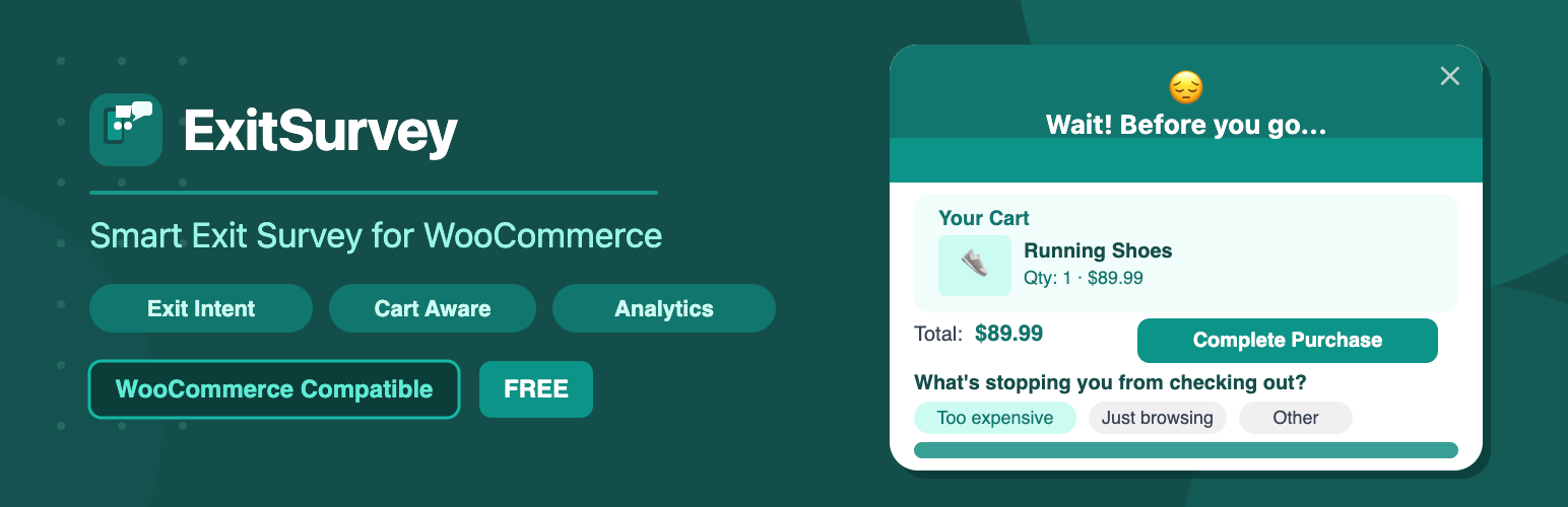 ExitSurvey – Smart Exit Survey for WooCommerce