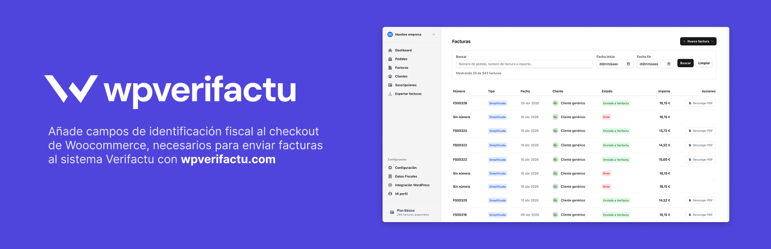 Factukit: Checkout Fields for Verifactu