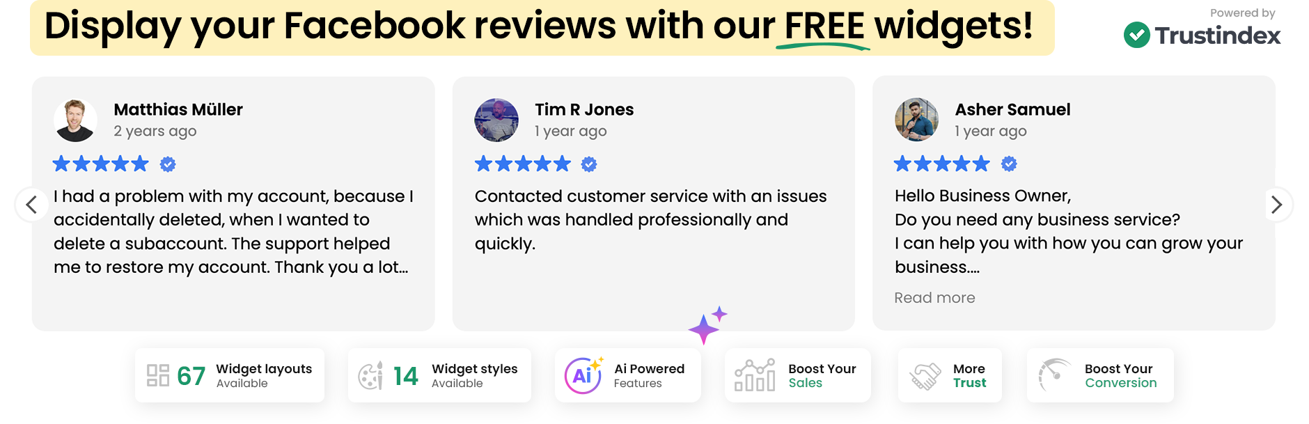 Widgets for Reviews & Recommendations