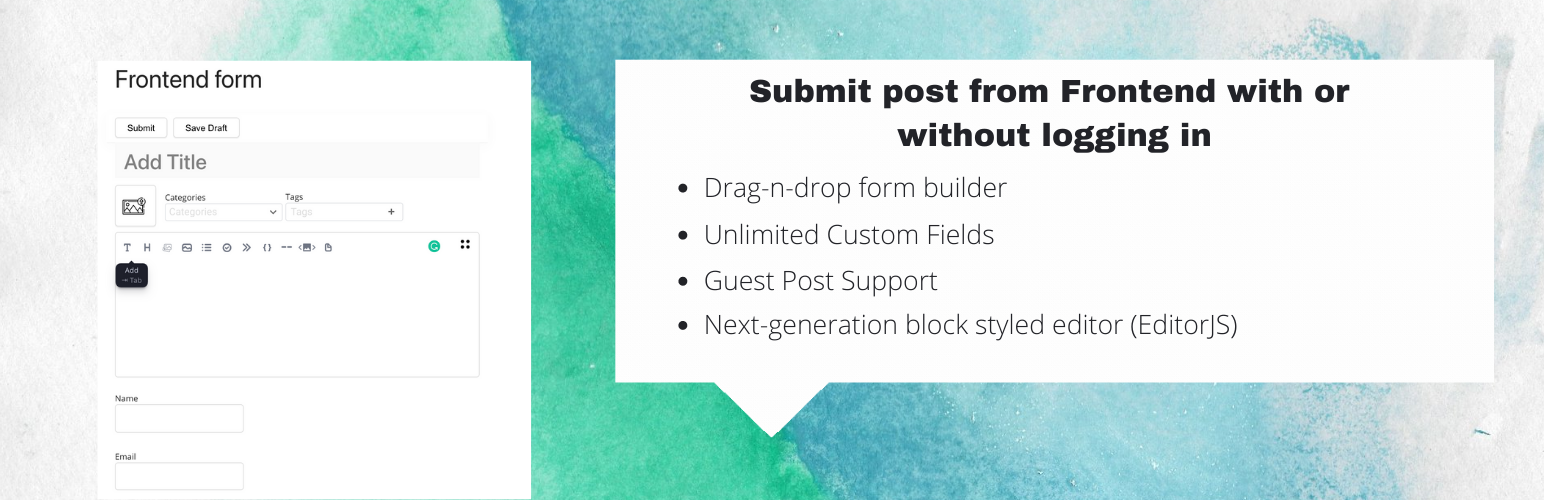Guest posting / Frontend Posting / Front Editor – WP Front User Submit