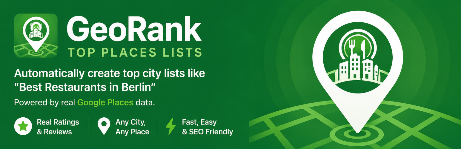 GeoRank – Top Places Lists