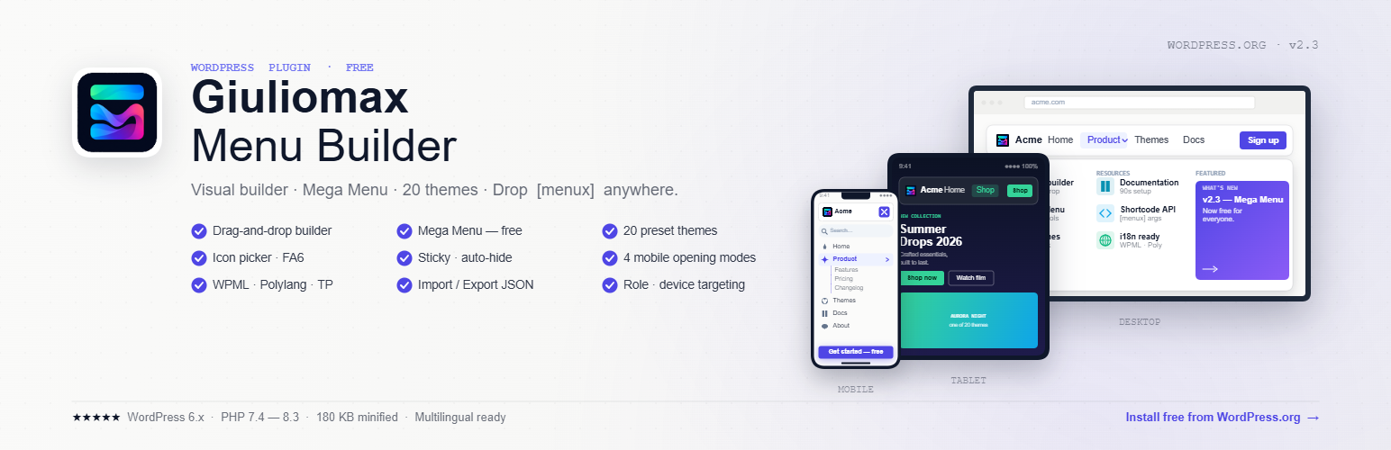 Giuliomax Menu Builder