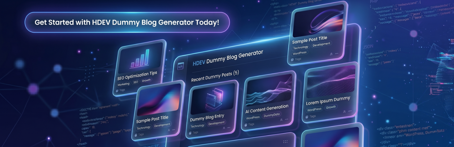 HDEV Dummy Blog Generator