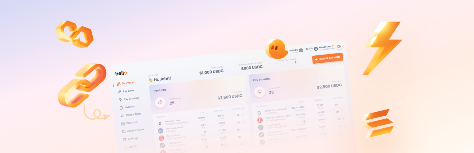 Helio Pay (Accept 1-click crypto payments #USDC #SOL #BTC #ETH)