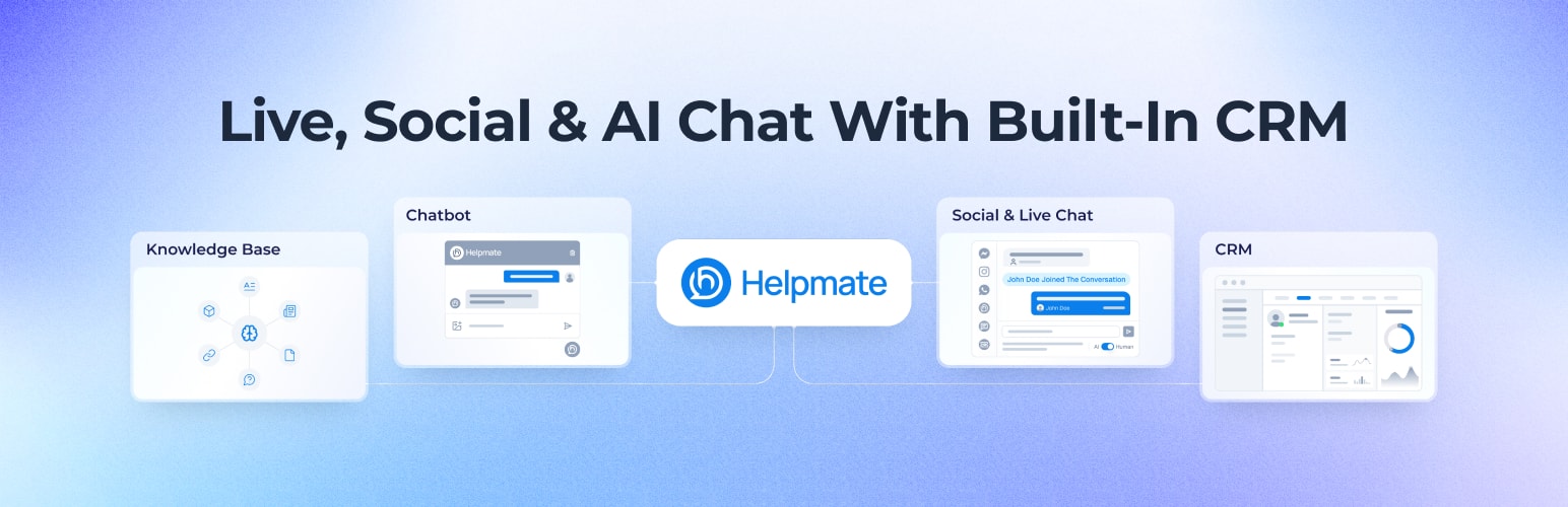 Helpmate – Support Automation, AI Chatbot, Live Chat, Social Automation, Booking & CRM Solution