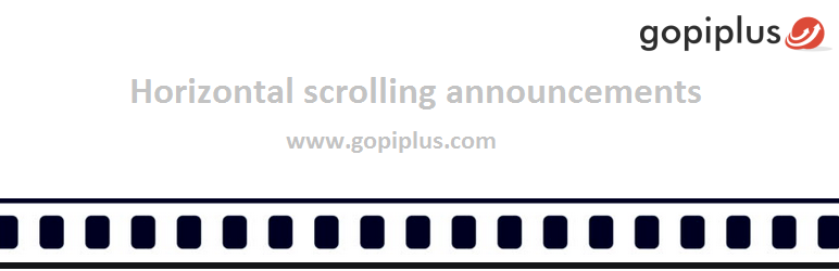 Horizontal scrolling announcements