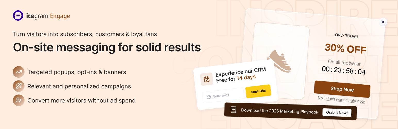 Icegram Engage – Popups, Optins, CTAs & Lead Generation