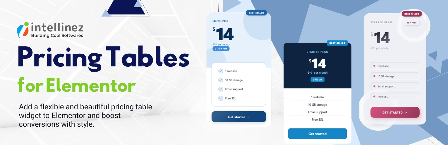 Intellinez Pricing Tables for Elementor