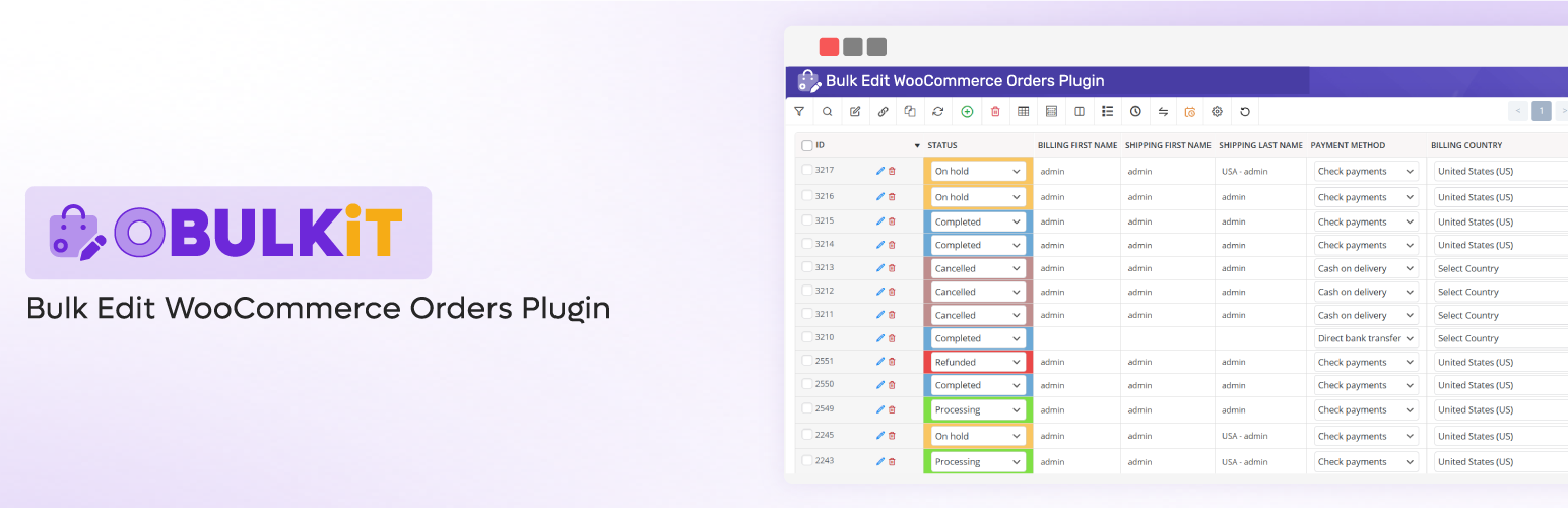 OBULKiT – Bulk Edit WooCommerce Orders