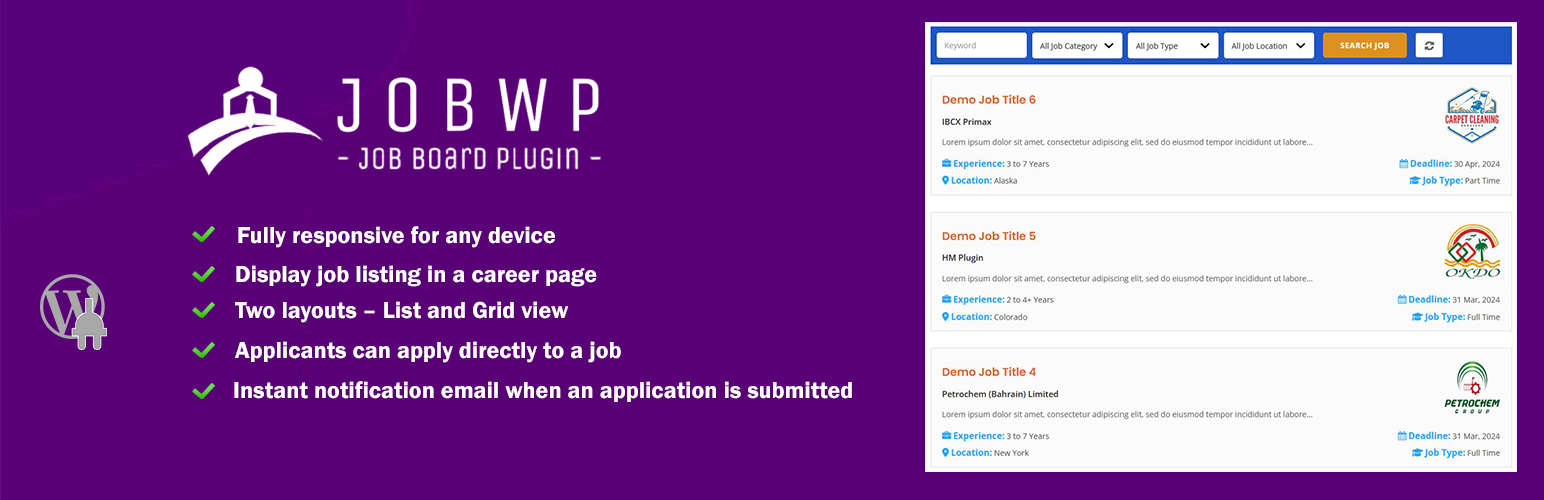 JobWP – Job Board, Job Listing, Career Page and Recruitment Plugin