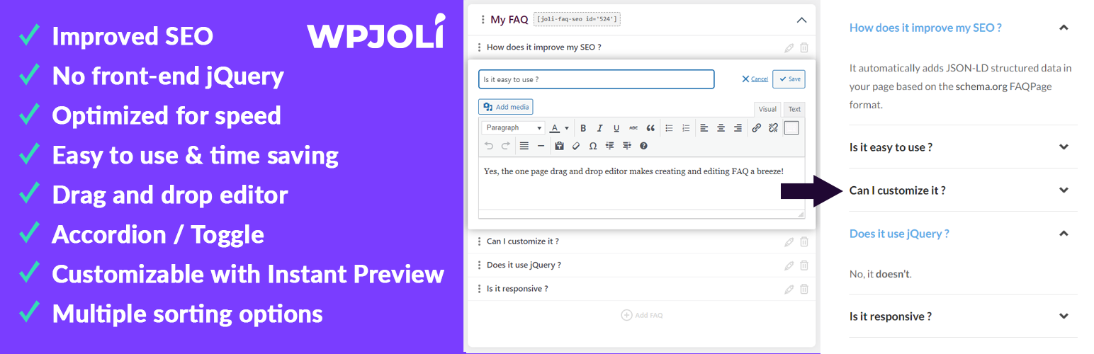 Joli FAQ SEO – WordPress FAQ Plugin