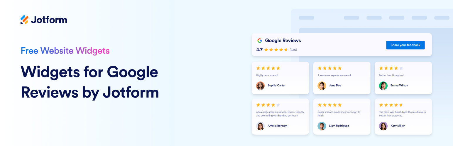 Jotform – Widgets for Google Reviews